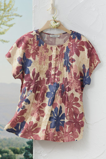 Callia Linen Pintuck Blouse