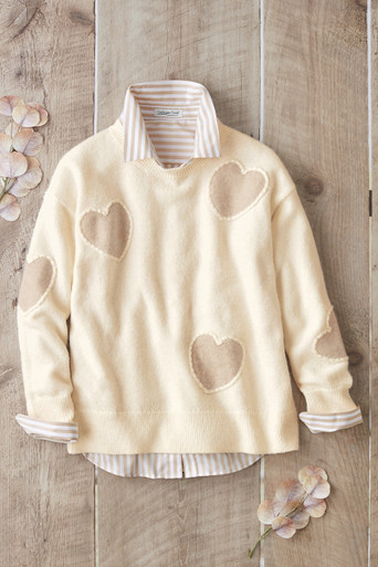 Heartful Twist Embroidered Sweater