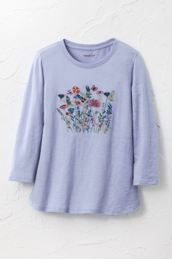 Spring's Meadow Embroidered Tee